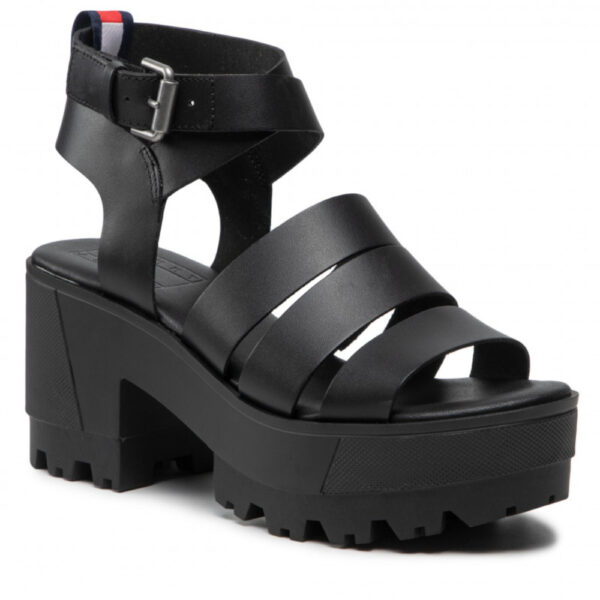 HEELED LEATHER SANDAL - Figura 3